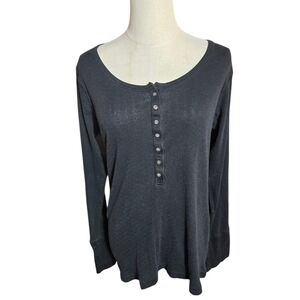 Old Navy Vintage BlacK Henley Top